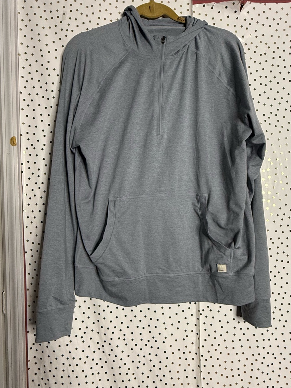 Vuori Heather Slate Half-Zip Hooded Pullover